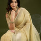 Rajwada Light Yellow Silk Blend Printed Saree For Women