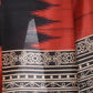 Rajwada Red And Black Silk Blend Printed Saree For Women