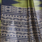 Rajwada Navy Blue And Olive Silk Blend Printed Saree For Women