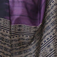 Rajwada Royal Purple And Navy Blue Silk Blend Printed Saree For Women