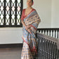 Rajwada Beige Silk Blend Printed Saree For Women