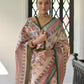 Rajwada Beige Silk Blend Printed Saree For Women