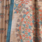 Rajwada Beige Silk Blend Printed Saree For Women
