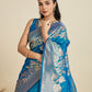 Rajwada Sky Blue Silk Blend Printed Saree For Women