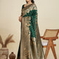 Rajwada Dark Green Silk Blend Printed Saree For Women