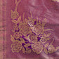 Rajwada Dark Magenta Silk Blend Printed Saree For Women