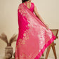 Rajwada Magenta Pink Silk Blend Printed Saree For Women