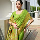 Rajwada Lime Green Silk Blend Embroidered Saree For Women