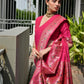 Rajwada Magenta Pink Silk Blend Embroidered Saree For Women