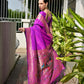 Rajwada Royal Purple Silk Blend Embroidered Saree For Women