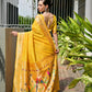 Rajwada Yellow Silk Blend Embroidered Saree For Women