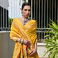 Rajwada Yellow Silk Blend Embroidered Saree For Women