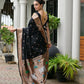 Rajwada Black Silk Blend Embroidered Saree For Women
