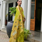 Rajwada Lime Green Silk Blend Embroidered Saree For Women