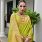 Rajwada Lime Green Silk Blend Embroidered Saree For Women