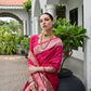 Rajwada Magenta Pink Silk Blend Embroidered Saree For Women
