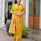 Rajwada Yellow Silk Blend Embroidered Saree For Women