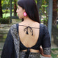 Rajwada Black Silk Blend Printed Saree For Women