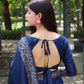 Rajwada Navy Blue Silk Blend Printed Saree For Women