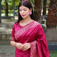 Rajwada Dark Pink Silk Blend Printed Saree For Women
