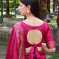 Rajwada Dark Pink Silk Blend Printed Saree For Women