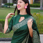 Rajwada Dark Green Silk Blend Printed Saree For Women