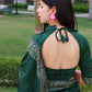 Rajwada Dark Green Silk Blend Printed Saree For Women