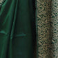 Rajwada Dark Green Silk Blend Printed Saree For Women