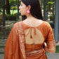 Rajwada Rust Orange Silk Blend Printed Saree For Women