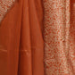 Rajwada Rust Orange Silk Blend Printed Saree For Women