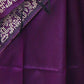 Rajwada Deep Purple Silk Blend Printed Saree For Women