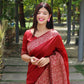 Rajwada Red Silk Blend Printed Saree For Women