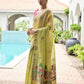 Rajwada Pista Green Cotton Blend Embroidered Saree For Women