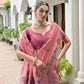 Rajwada Pastel Pink Cotton Blend Embroidered Saree For Women