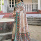 Rajwada Ivory And Dark Green Silk Blend Printed Saree For Women
