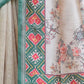 Rajwada Ivory And Dark Green Silk Blend Printed Saree For Women