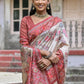 Rajwada Ivory And Maroon Silk Blend Printed Saree For Women