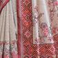 Rajwada Ivory And Maroon Silk Blend Printed Saree For Women