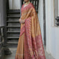 Rajwada Rust Silk Blend Printed Saree For Women