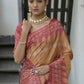 Rajwada Rust Silk Blend Printed Saree For Women