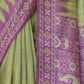 Rajwada Olive Green Silk Blend Printed Saree For Women