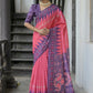 Rajwada Pink Silk Blend Printed Saree For Women