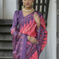 Rajwada Pink Silk Blend Printed Saree For Women
