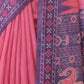 Rajwada Pink Silk Blend Printed Saree For Women