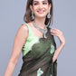 Rajwada Dark Green Embroidered Chiffon Silk Saree with Unstitched Blouse for Women