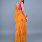 Rajwada Mustard Embroidered Chiffon Silk Saree with Unstitched Blouse for Women
