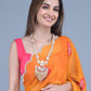 Rajwada Mustard Embroidered Chiffon Silk Saree with Unstitched Blouse for Women