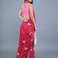 Rajwada Red Embroidered Chiffon Silk Saree with Unstitched Blouse for Women