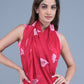 Rajwada Red Embroidered Chiffon Silk Saree with Unstitched Blouse for Women