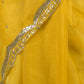 Rajwada Yellow Embroidered Organza Saree with Unstitched Blouse for Women